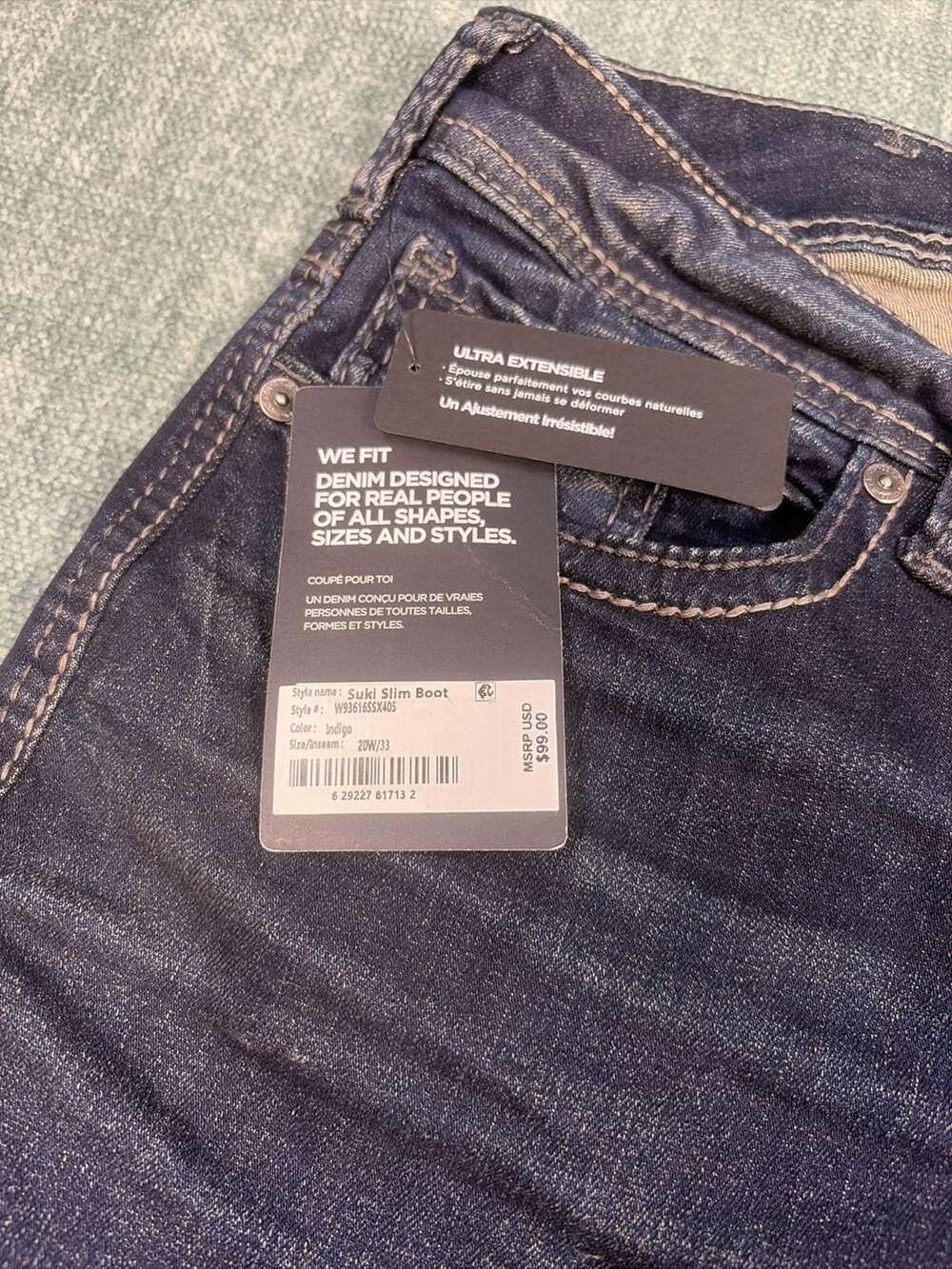 NWT Silver Jeans Co. Suki Curvy Fit Mid Rise Slim Boot Jeans SZ20W L33 - Picture 4 of 8